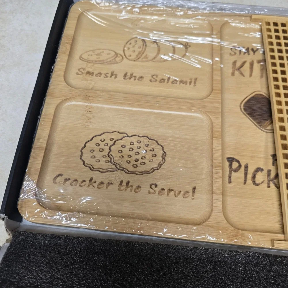 Dwatan Home Pickleball Charcuterie Board Set 2-Piece Bamboo Serving Tray New‎